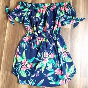 Tropical Flower Print Dress